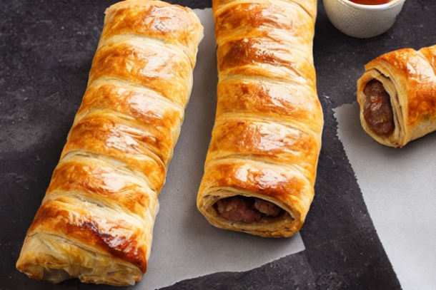 Perfect crispy shortcrust pastry sausage roll recipe